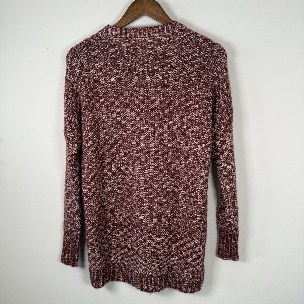 Victoria's Secret Knit Sweater Burgundy White XS Long Sleeve - Picture 5 of 5